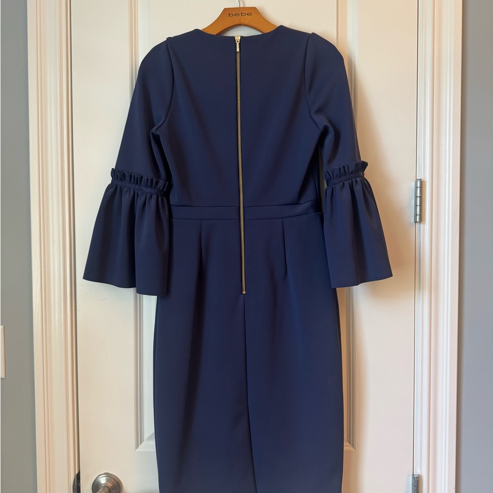 Ted Baker Elegant Navy and Gold Women's Dress - Picture 3 of 6